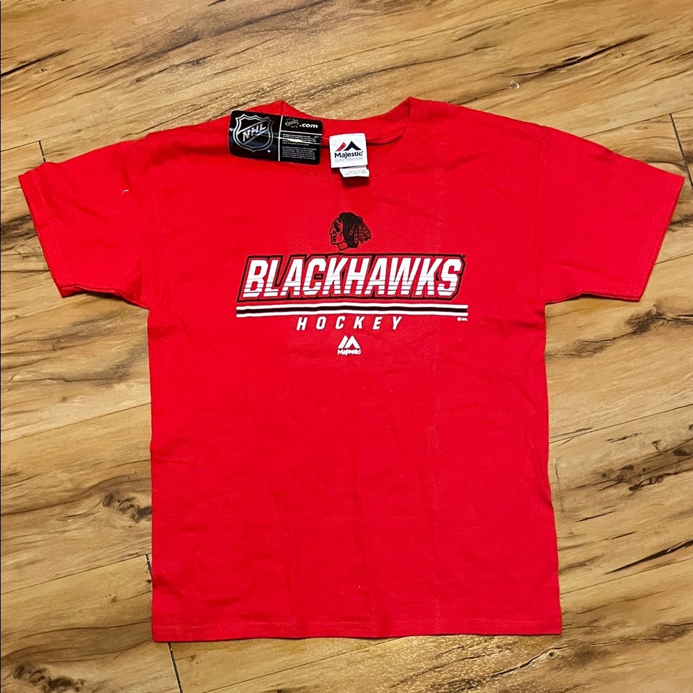 Majestic Red Blackhawks Tee